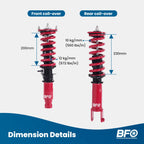 Coilover Suspension Kit for Infiniti M35x M45x (2006–2010) AWD Shock Struts