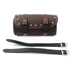 Mini Retro PU Leather Tool Bag for Motorcycle Handlebar Sissy Bar Saddlebag