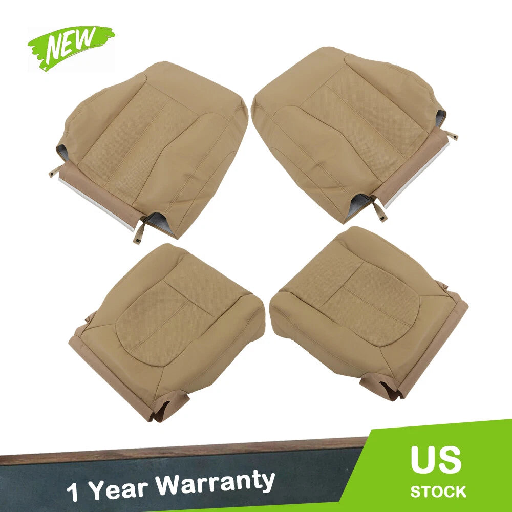 Set of 2 Tan Leather Seat Covers for Ford F250 F350 Lariat (2011–2016)