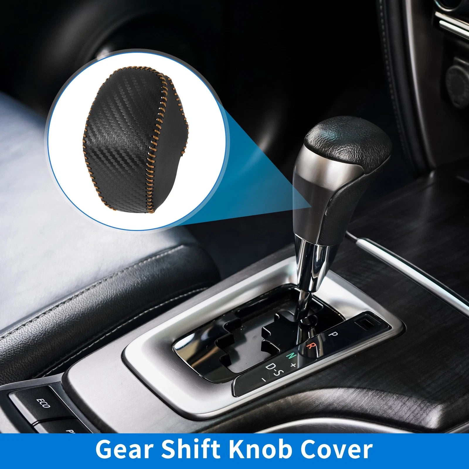 Gear Shift Knob Cover for Toyota RAV4 (2019–2024) Carbon Fiber Pattern