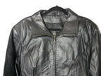 Genuine Leather Jacket for Women - Large Black Zip Up