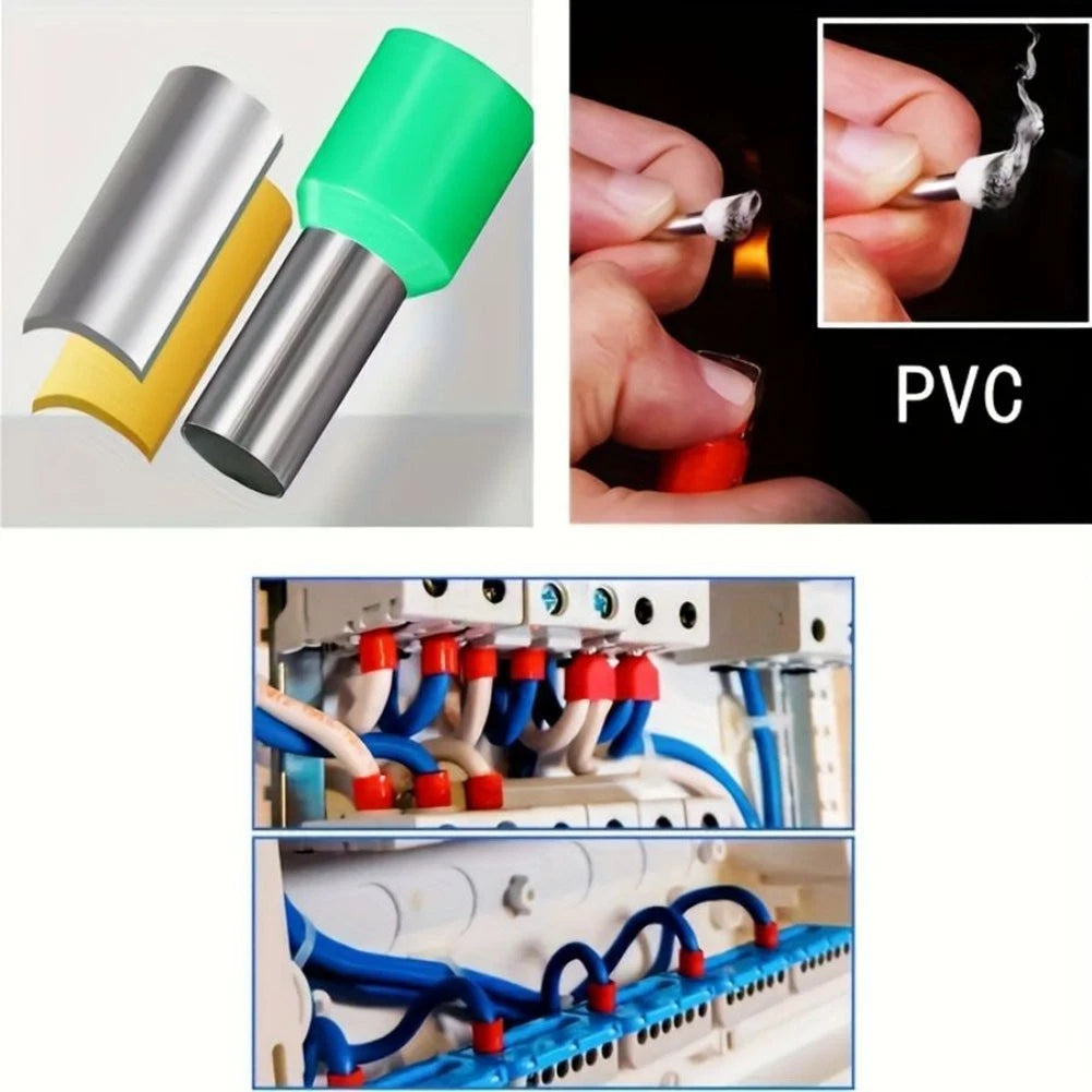 Set of 1200 Crimp Terminals for Electricians - Tubular, Cold Crimp, Insulation