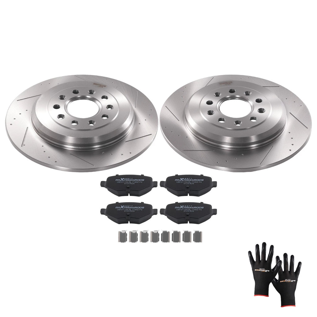 Rear Brake Rotors & Ceramic Pads Set for Ford Taurus (2010–2019), Edge (2011–2014)