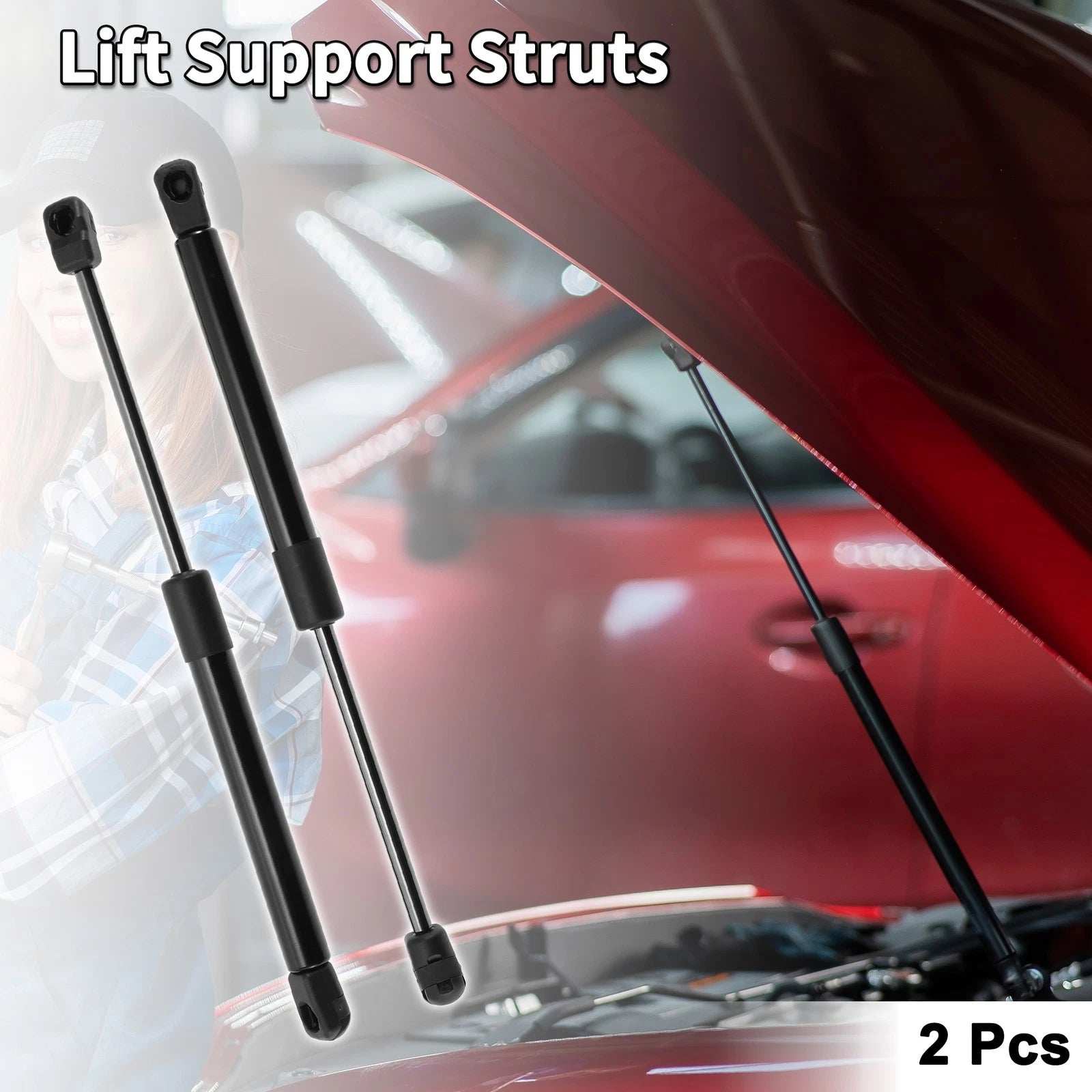 Set of 2 Front Hood Lift Supports for Nissan Titan Armada Pathfinder (2004–2023)