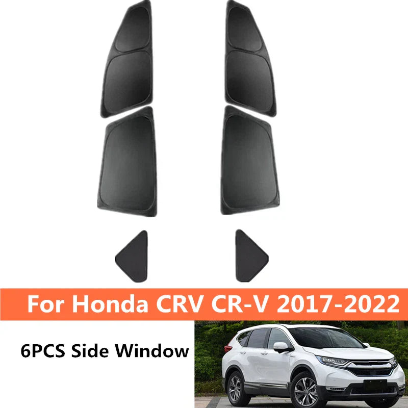 6pcs Side Window Sunshade Privacy Light Shade Blind for Honda CR-V (2017–2022)