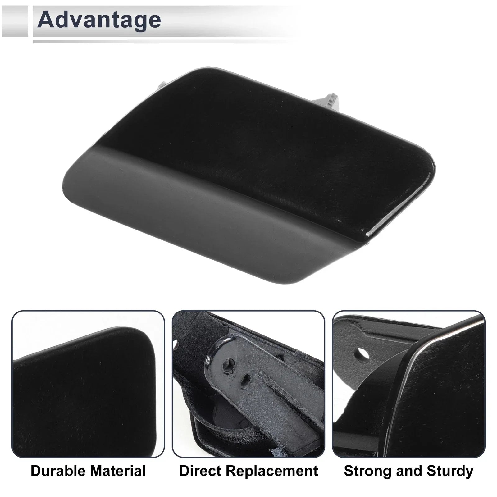 Front Left Bumper Washer Nozzle Cover Cap Black for BMW 320i (2013-2018)