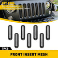 7Pcs Matte Black Mesh Grille Trim for Jeep Wrangler JK (2007–2018)