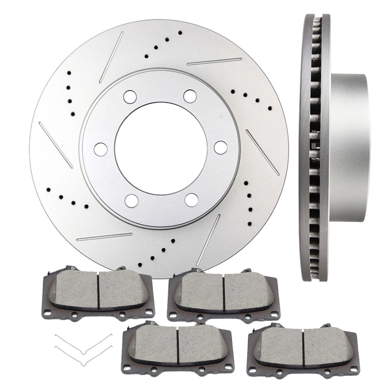 Front Disc Rotors and Ceramic Brake Pads for Toyota Tundra Sequoia