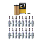 Wix Engine Oil Filter & NGK 16 Iridium IX Spark Plugs for Mercedes W210 E55 AMG (1998–2002)