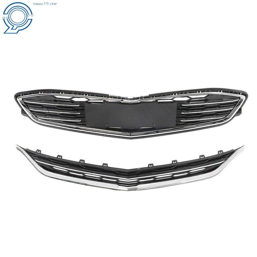 Front Bumper Upper Lower Mesh Grille for Chevy Malibu (2016-2018)