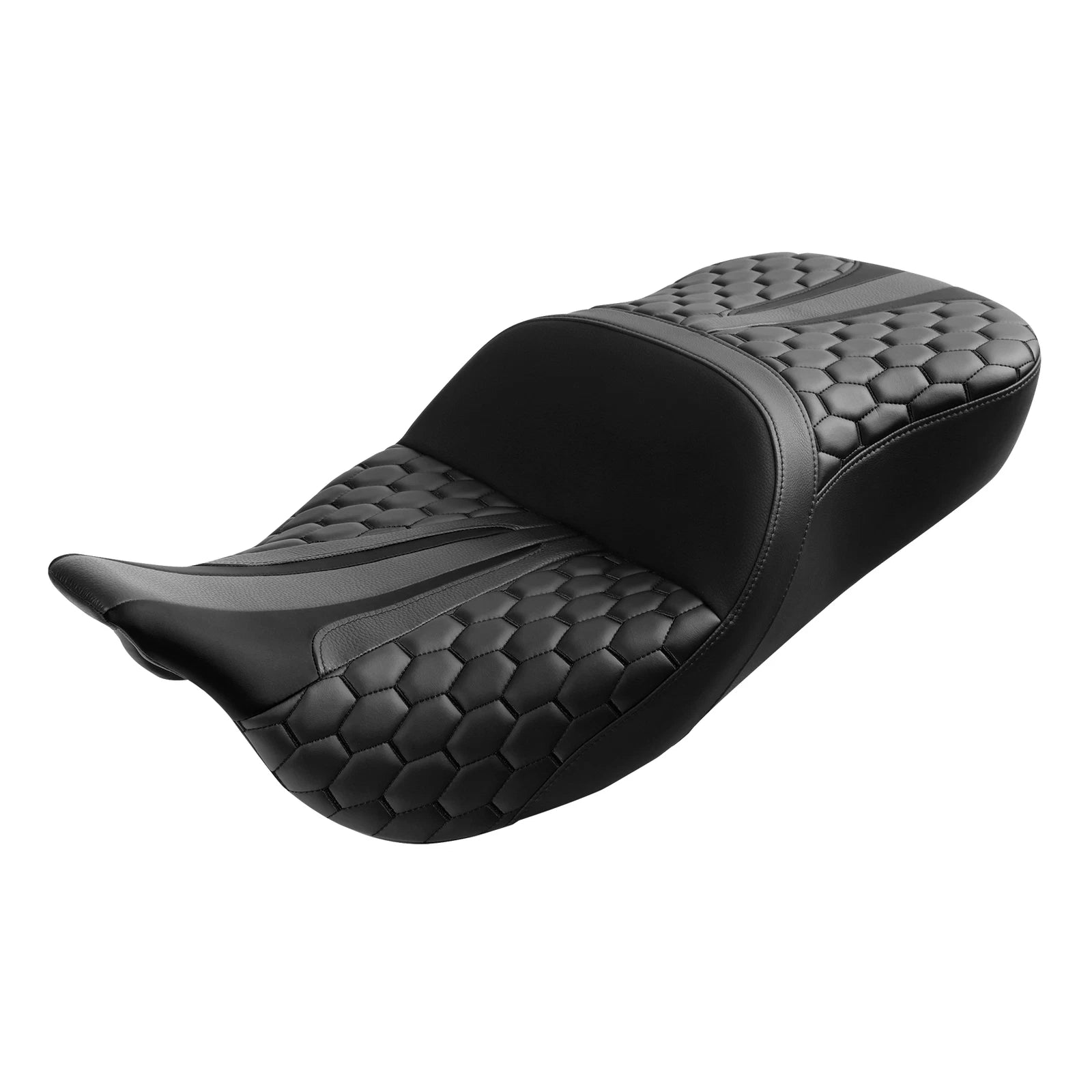 Black Driver Passenger Seat for Harley Touring Street Road Glide Trike (2009–2023)