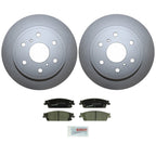 Rear Brake Kit 345mm Disc Rotors & Ceramic Pads for Cadillac Chevrolet GMC