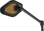 Adjustable Mirror for Drag Specialties (Right, Black/Gold, Long Stem)