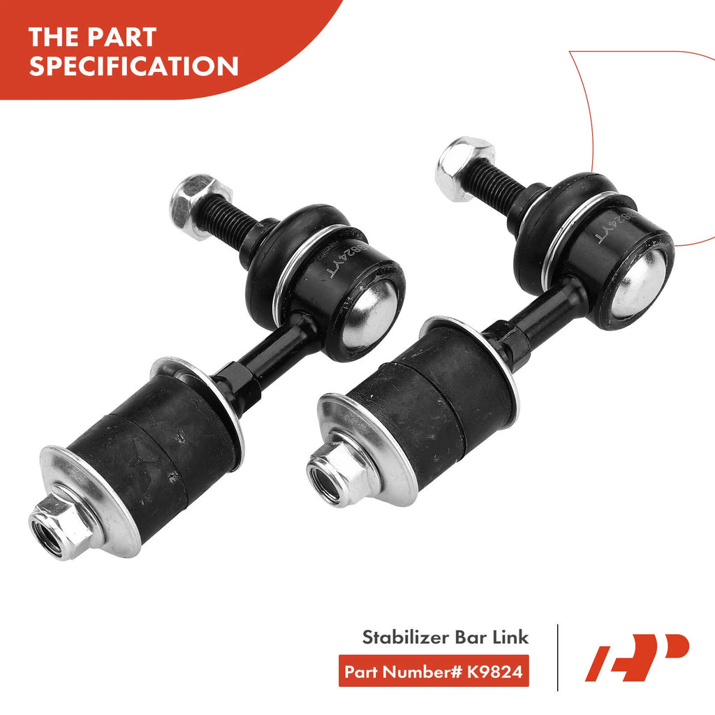 Set of 6 Front Sway Bar Links & Tie Rod Ends for Nissan Altima (1998–2001)