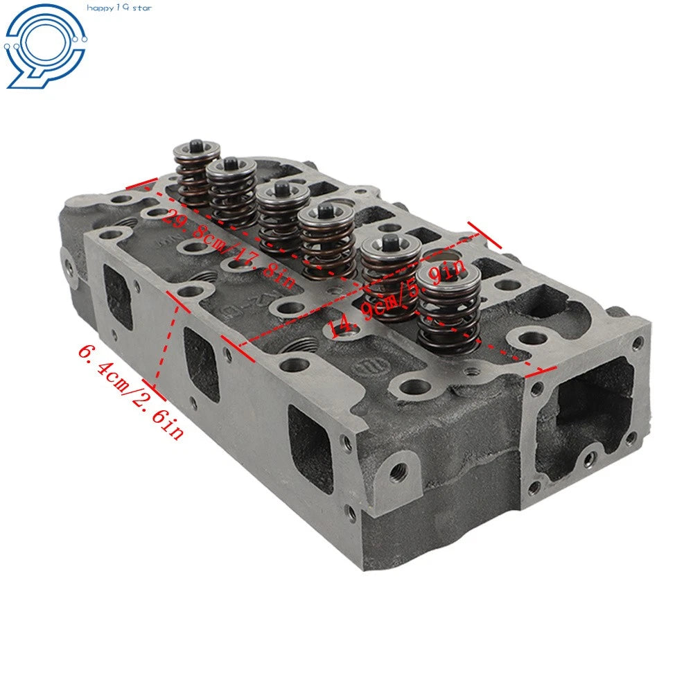 Complete Cylinder Head w/ Valves for Kubota D1305 B26 ZD331 RTV1100 B2410 B2620