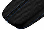 Console Lid Armrest Cover for Acura TLX (2015–2020) Carbon Fiber Blue Stitch