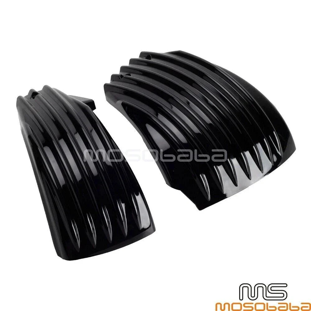 ABS Battery Side Cover Black Ribbed for Harley Softail Street Bob Low Rider (2018-2023)
