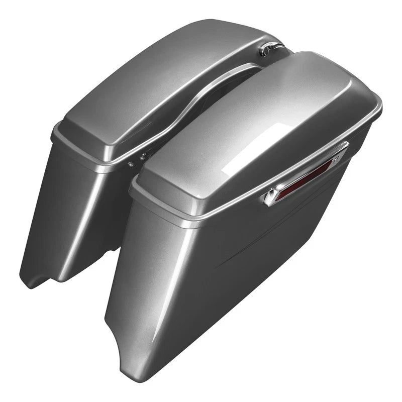 4" Stretched Hard Saddlebags for Harley Street Glide (2014–2024) Charcoal Pearl