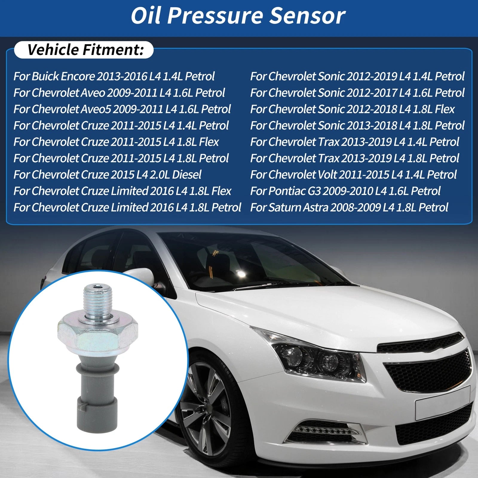Oil Pressure Sensor No.55581588 for Buick Encore, Chevy Cruze (2011–2020)
