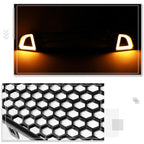 Honeycomb Front Upper Bumper Grille w/Triangle LED DRL for Ford Mustang (2018–2020)