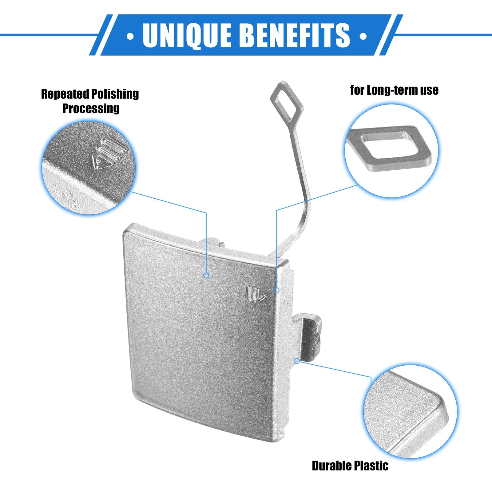 Rear Bumper Tow Hook Eye Hole Cover for Mercedes-Benz R350 (2011–2012) Silver Tone
