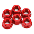 6 Pack Aluminum Rear Sprocket Flange Nuts M10X1.5mm Red for Motorcycle