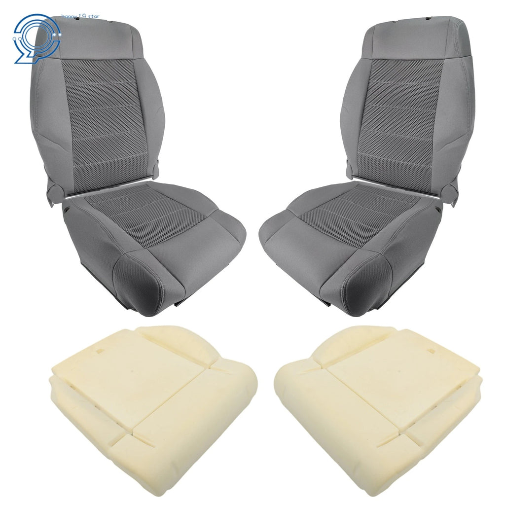 Set of 2 Cloth Seat Covers with Foam Cushion for Jeep Wrangler (2007–2012)