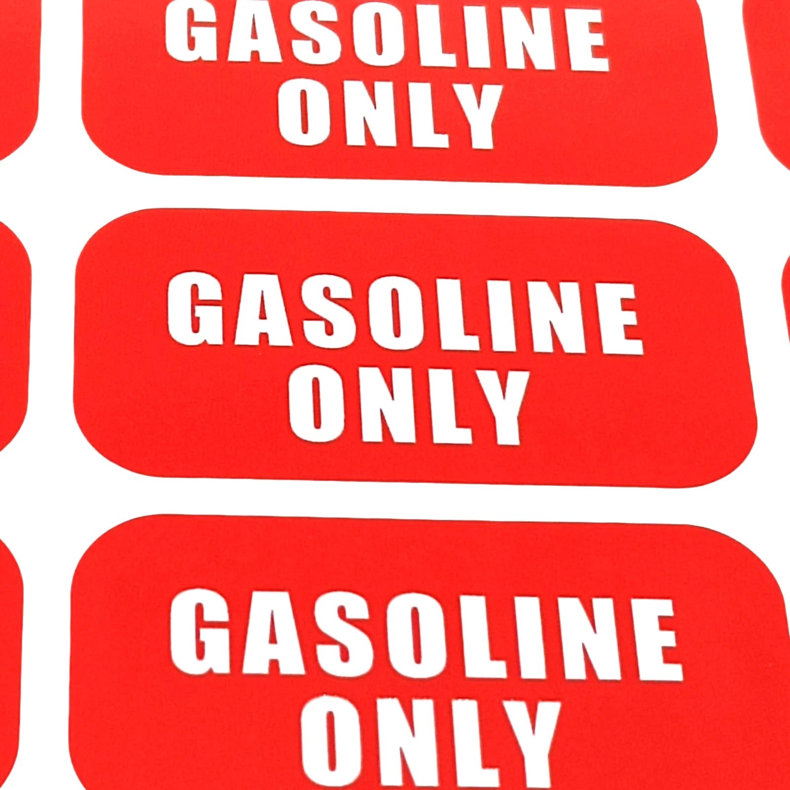 Gasoline Only Fuel Caution Warning Decal for Gas Tank (1"x 2")