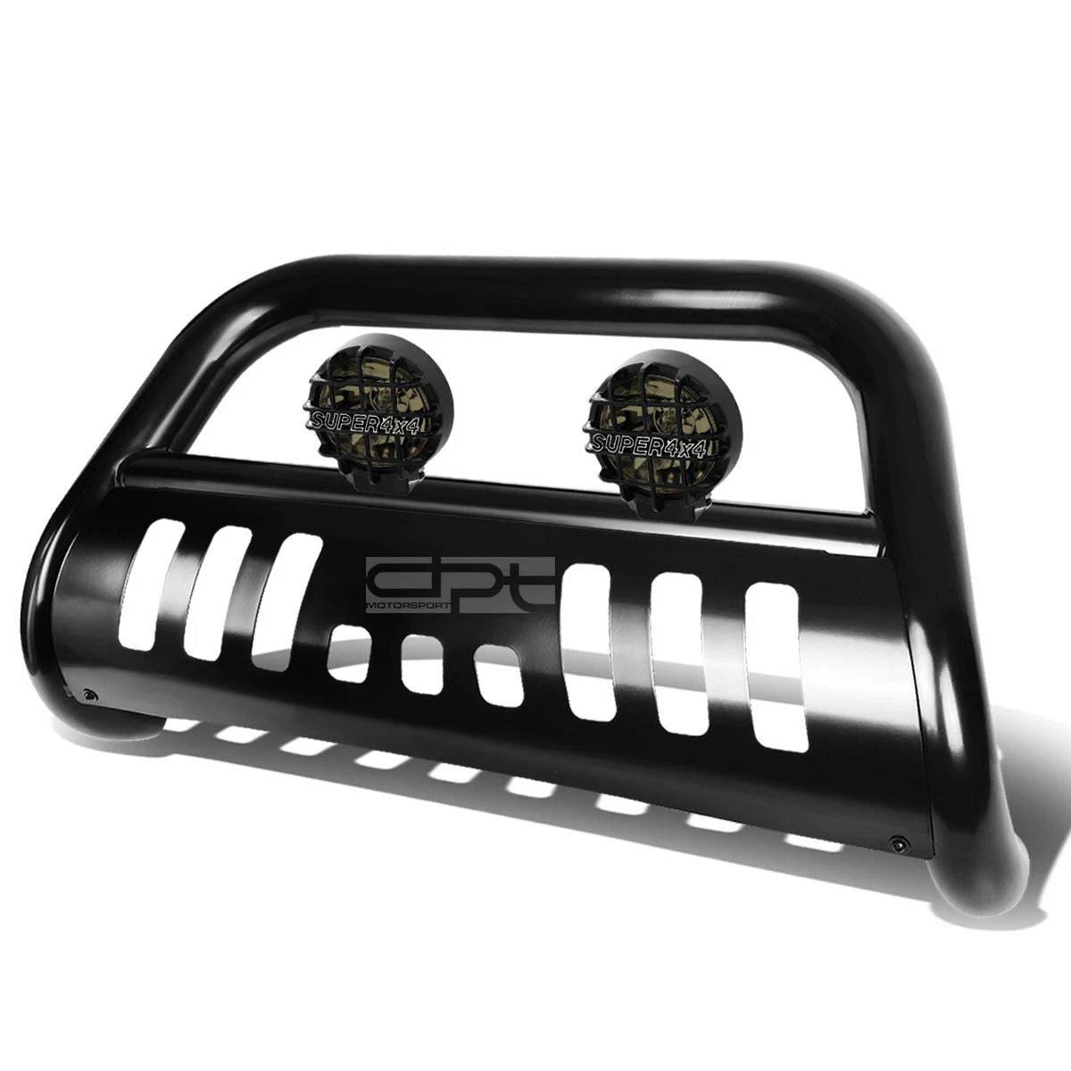Black Bull Bar Grille Guard with Tinted Fog Light for Ford F250-F550 (2011–2016)