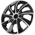 Set of 4 Wheel Hub Caps for All Makes Models (16") Black & Silver
