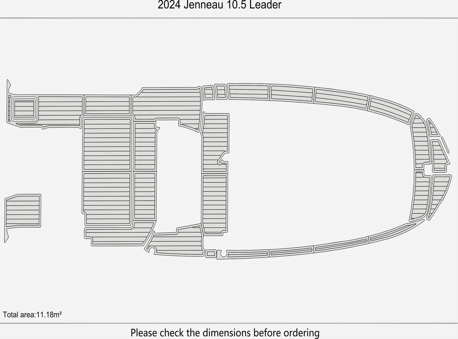 EVA Pads for Jenneau 10.5 Leader (2024) - Swim Platform Cockpit Mat