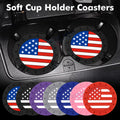 Colored American Flag Car Cup Holder Coaster Insert for 4 Packs (—)