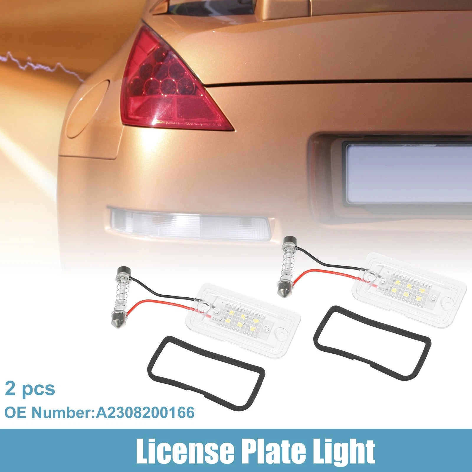 2X License Plate Light for Mercedes-Benz SL 600 (2004–2009) No.A2308200166
