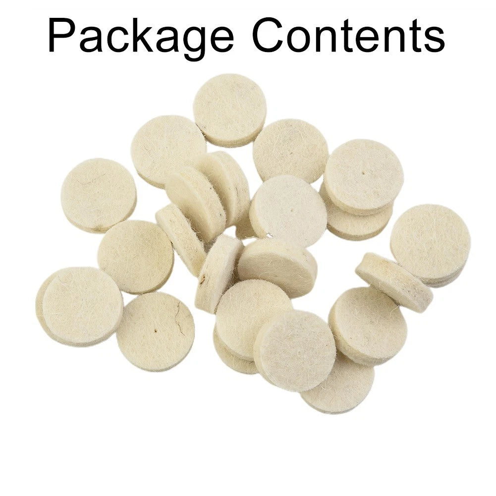 Set of 50 Wool Felt Polishing Buffing Pads with 2 Mandrels for Rotary Tool