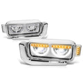 Full LED Wide Angle Side Marker Headlight Chrome for Peterbilt 359 379 389 (1981–2021)