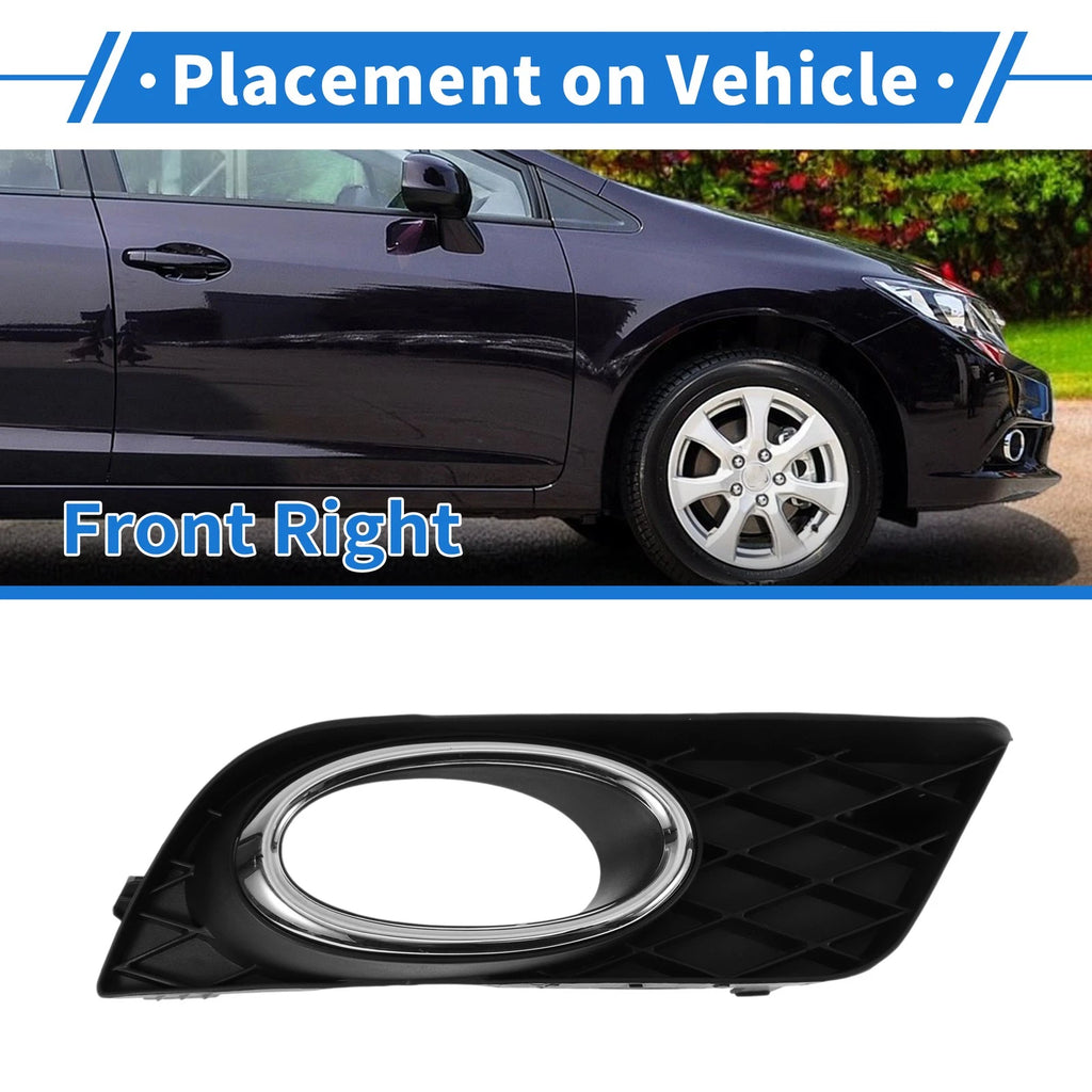Front Right Fog Light Grill No. 33900TR0H11 for Honda Civic (2012–2013)