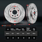 Front Disc Rotors + Brake Pads for Hyundai Elantra (2017–2020)