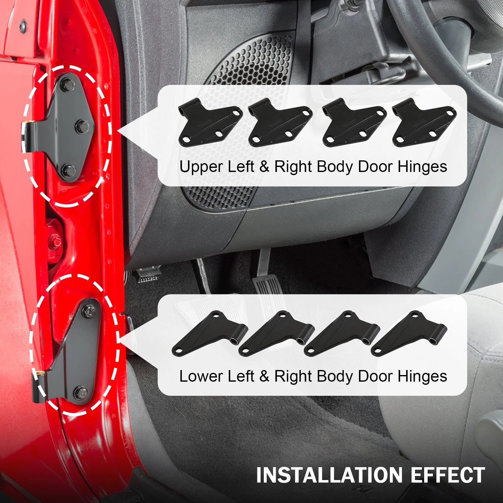 Body Hinge Set for Jeep Wrangler JK 4 Door (2007-2018)