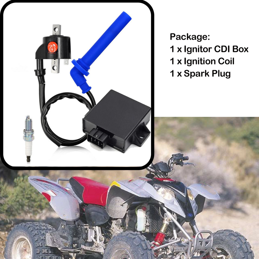 Ignition Coil Spark Plug and CDI for Polaris ATV Predator 500 (2003-2004)