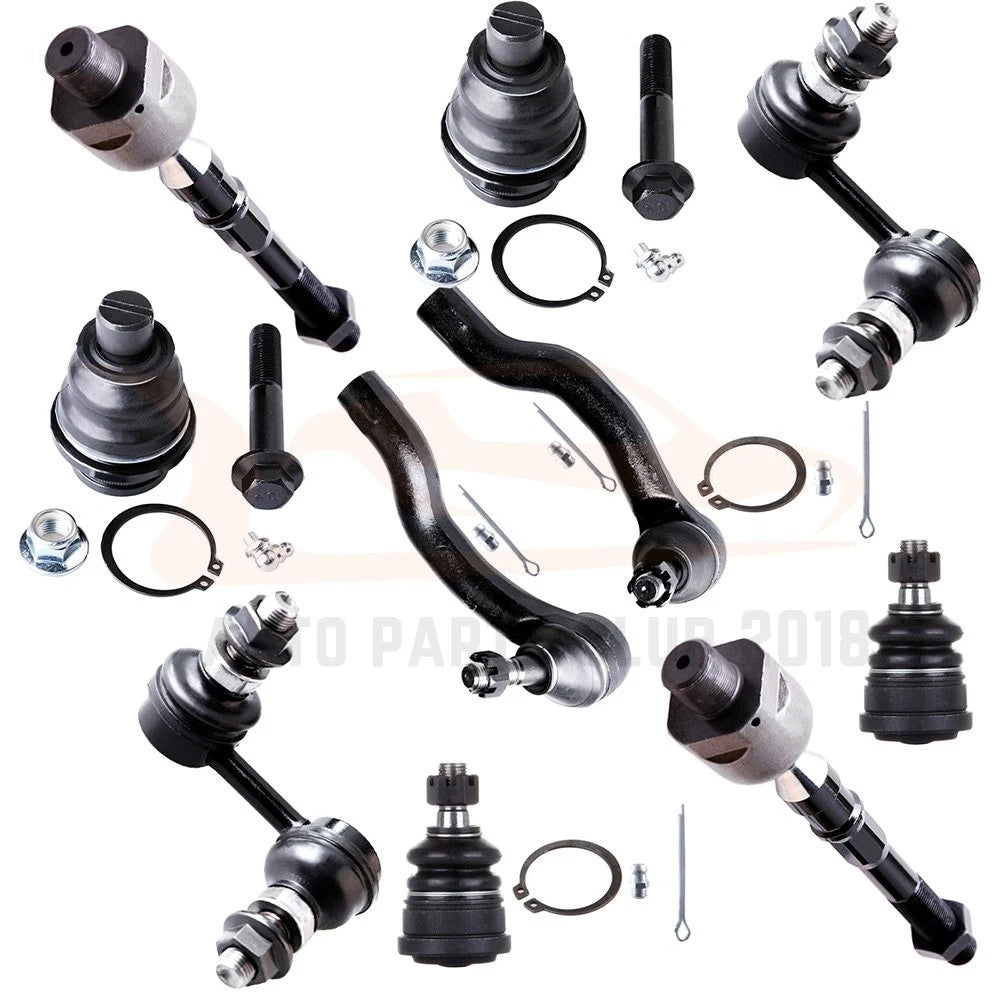 Set of 4 Upper Lower Ball Joints Tie Rods Sway Bars for Nissan Pathfinder (2005–2012)