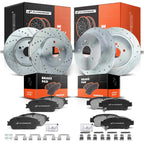 Front & Rear Drilled Brake Rotor & Ceramic Pad for Toyota Sienna (2004-2010)