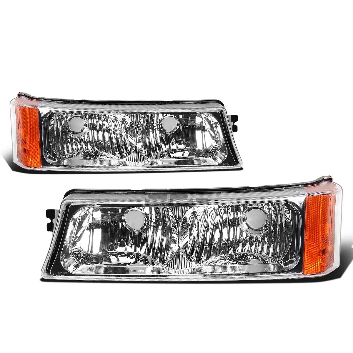 Chrome Housing Clear Bumper Light + Corner Signal for Silverado/Avalanche (2003–2007)