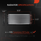 Radiator with Oil Cooler for Chevy Impala (2004–2005) Buick LaCrosse (2004–2009)