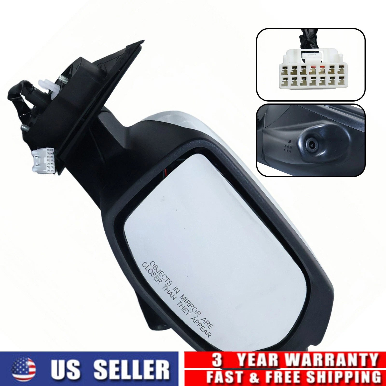 Right Passenger Side Mirror with Camera Signal Light for Honda HR-V (2016–2018)