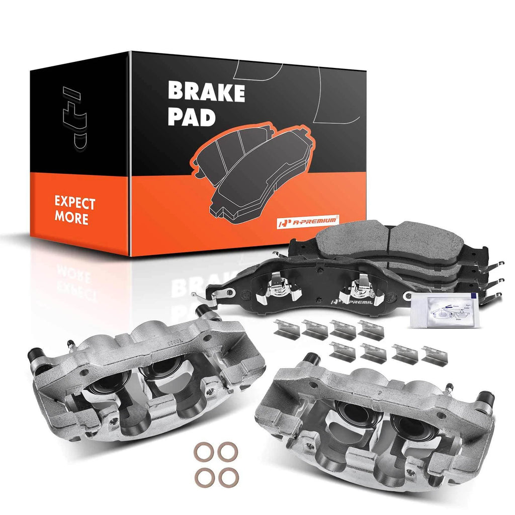 Set of 6 Front Brake Calipers & Pads for Ford Expedition Lincoln Navigator 