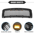 Front Grille Assembly with LED Lights for Dodge Ram 3500 (2010) Matte Black
