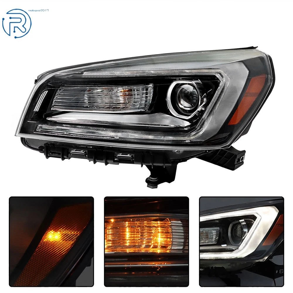 Left Black Halogen Projector Headlight Assembly for GMC Acadia (2013-2016)