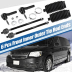 6 Pcs Tie Rod End Links for Dodge Caravan (1996–2007)