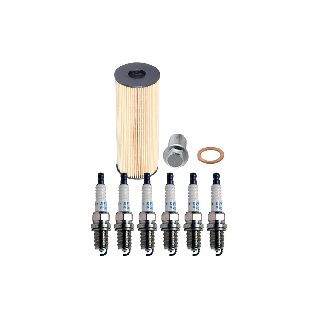 Wix Engine Oil Filter & Denso Spark Plugs Kit for Mercedes R129 SL320 W210 E320 (1990–1997)
