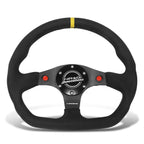 NRG 320mm Leather Wrapped Steering Wheel w/Horn Block Off Plate for